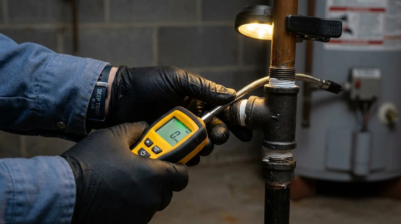 Gas leak detection with electronic sniffer by Johns Plumbing LLC in Jacksonville